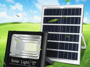 100W Solar Panel and Flood Light