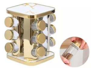 12 Piece Gold Spice Jar Set