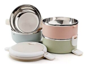 3 Layer Round Stainless Steel Thermal Insulated Lunch Box