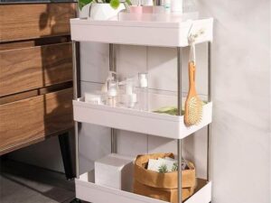 3 Layers Bathroom Kitchen Organizer Rolling Trolley Rack