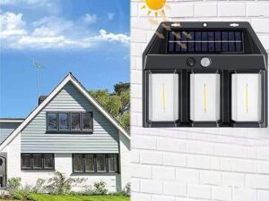 3 LED Outdoor Solar Induction Warm Light Wall Lamp