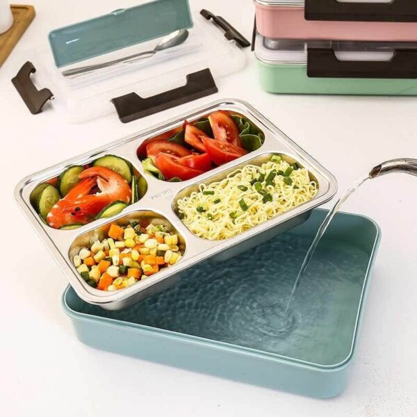 4 Compartment Large Capacity Sealed Square Lunch Box