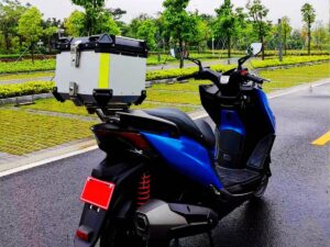 45L Motorcycle Aluminum Alloy Top Box Storage Tail Case Silver