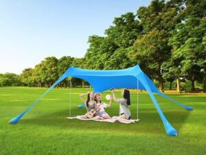 5 Pointed Aluminum Pop Up Beach Tent with Sand Anchor