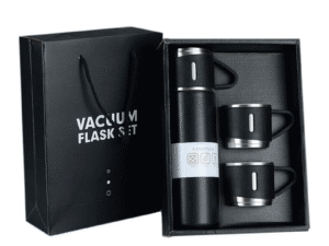 500ml Stainless Steel Vacuum Flask Gift Set with 3 Mugs
