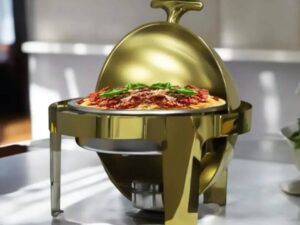 6L Round Gold Catering Chafer Dish Food Warmer
