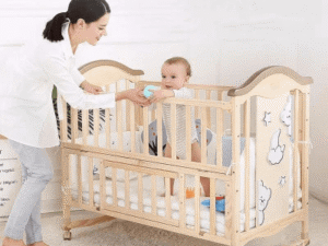 Adjustable Wooden Baby Crib