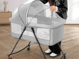Baby Rocker Bassinet Crib & Co-Sleeper with Detachable Mosquito Net