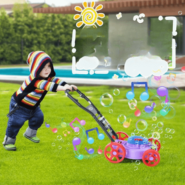 Children Interactive Musical Bubble Lawn Mower Push-Along Toy