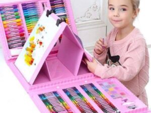 Childrens 208 Pieces Painting Brush Set With Drawing Board