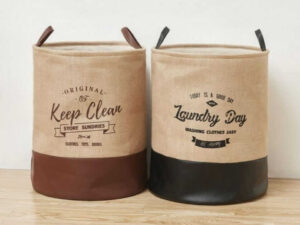 Cylindrical Laundry Basket Storage Bin