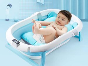 Foldable Baby Bathtub with Temperature Sensor