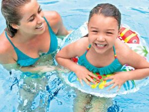 Lively Print Inflatable Swim Ring for Kids
