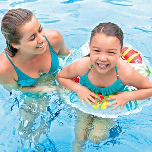 Lively Print Inflatable Swim Ring for Kids