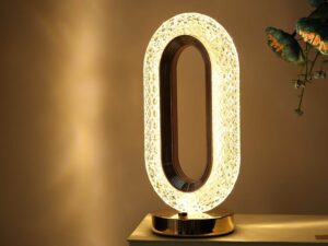 Oval Crystal Table Lamp