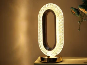 Oval Crystal Table Lamp