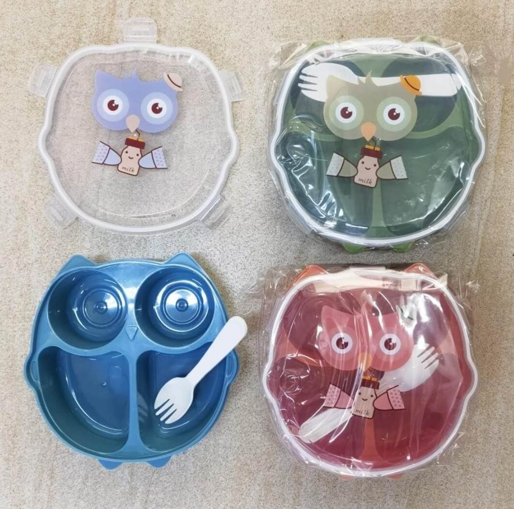 Owl Lunch Box with Cutlery Set