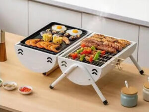 Portable Charcoal Grill Heat Source Double Sided Barbecue