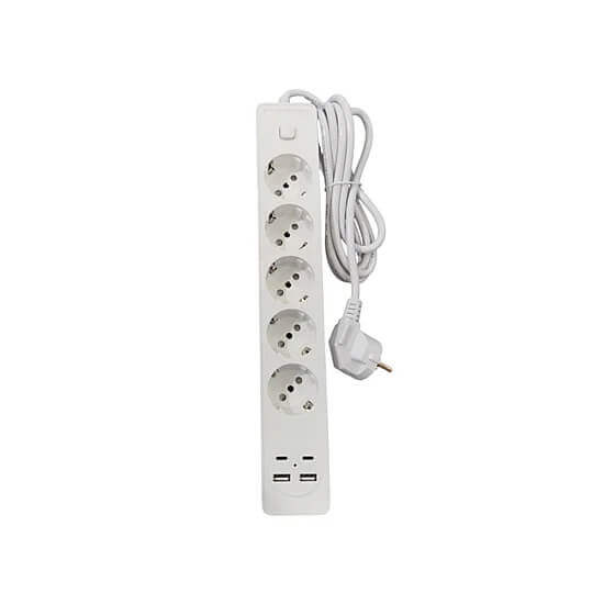 Power Strip 5 Sockets with 2 USB Ports and 2 Type C Ports