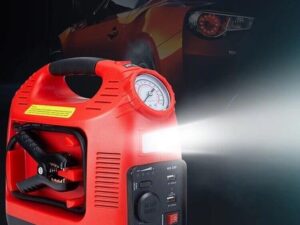 Rechargeable Portable Car Battery Starter With Air Compressor