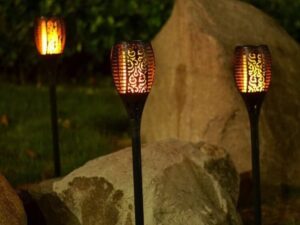 Solar LED Flickering Flame Outdoor Light