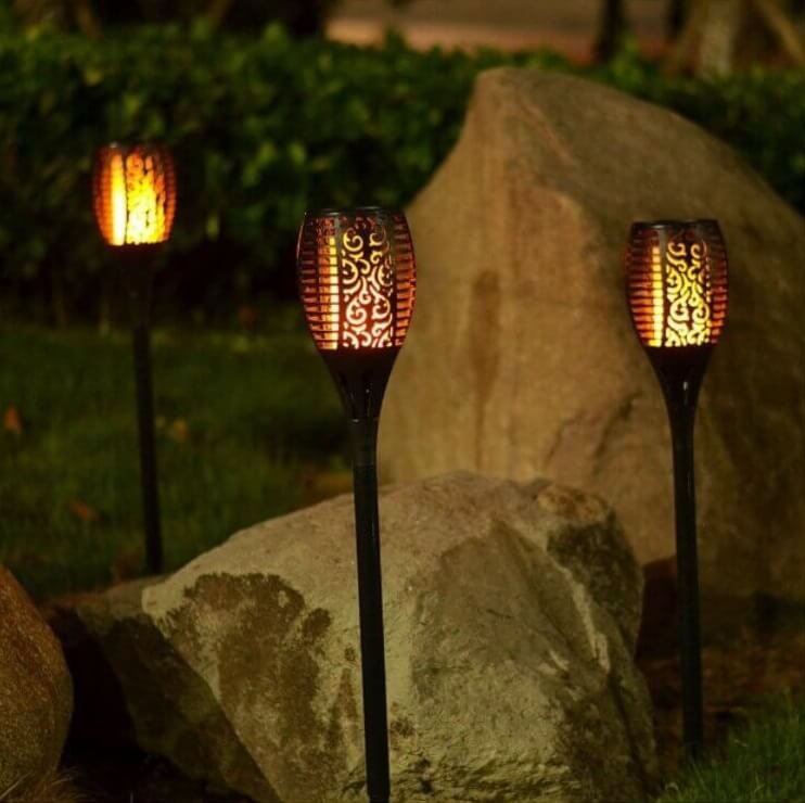 Solar LED Flickering Flame Outdoor Light