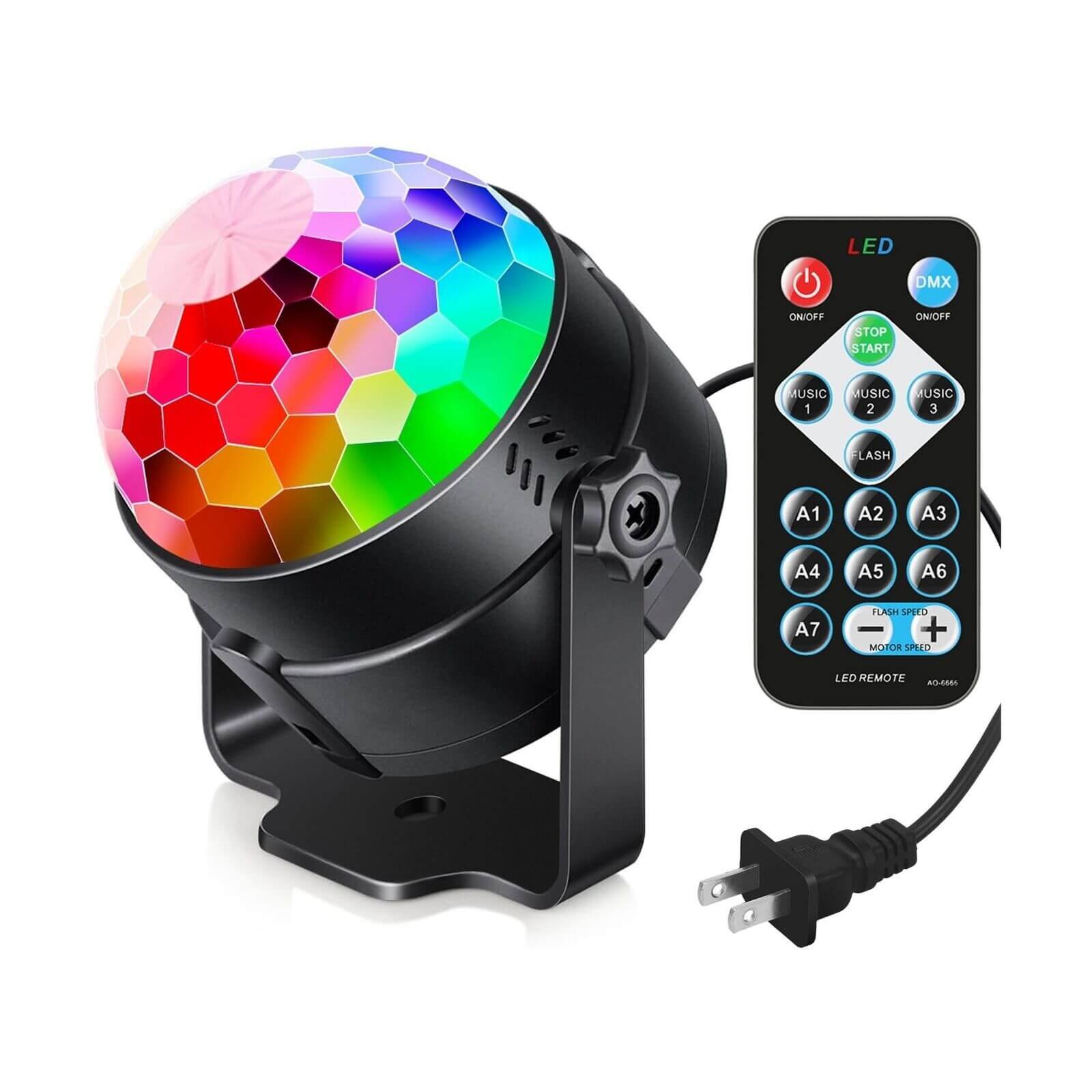 Sound Activated RGB Party Lights with Remote Control