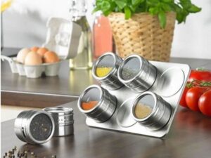 Stainless Steel Magnetic Spice Rack 6 Piece