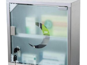 Stainless Steel Medicine Cabinet with Lock and Magnetic Door