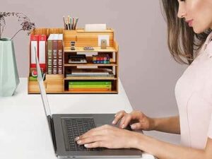 Wooden Office Desk Organizer