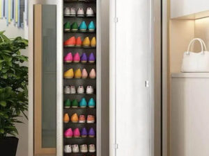 12 Layer 360 Degree Rotating Shoe Cabinet with Mirror
