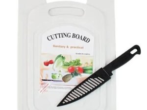 2 Piece Chopping Board Set and Knife