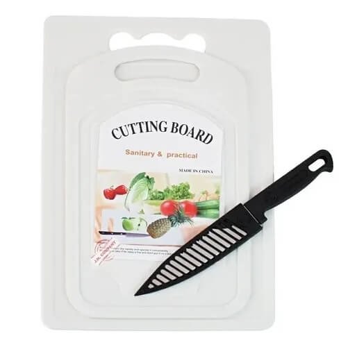 2 Piece Chopping Board Set and Knife