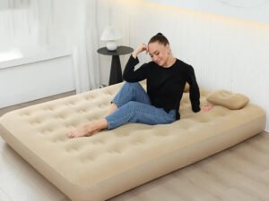 Inflatable Double Air Mattress with Built-in Pump