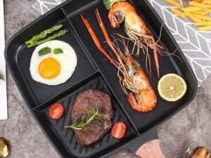 3 Section Non Stick Aluminum Frying Pan