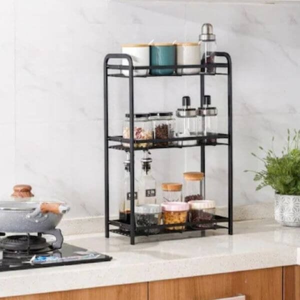 3 Tier Kitchen Metal Shelving Spice Rack Storage Organizer