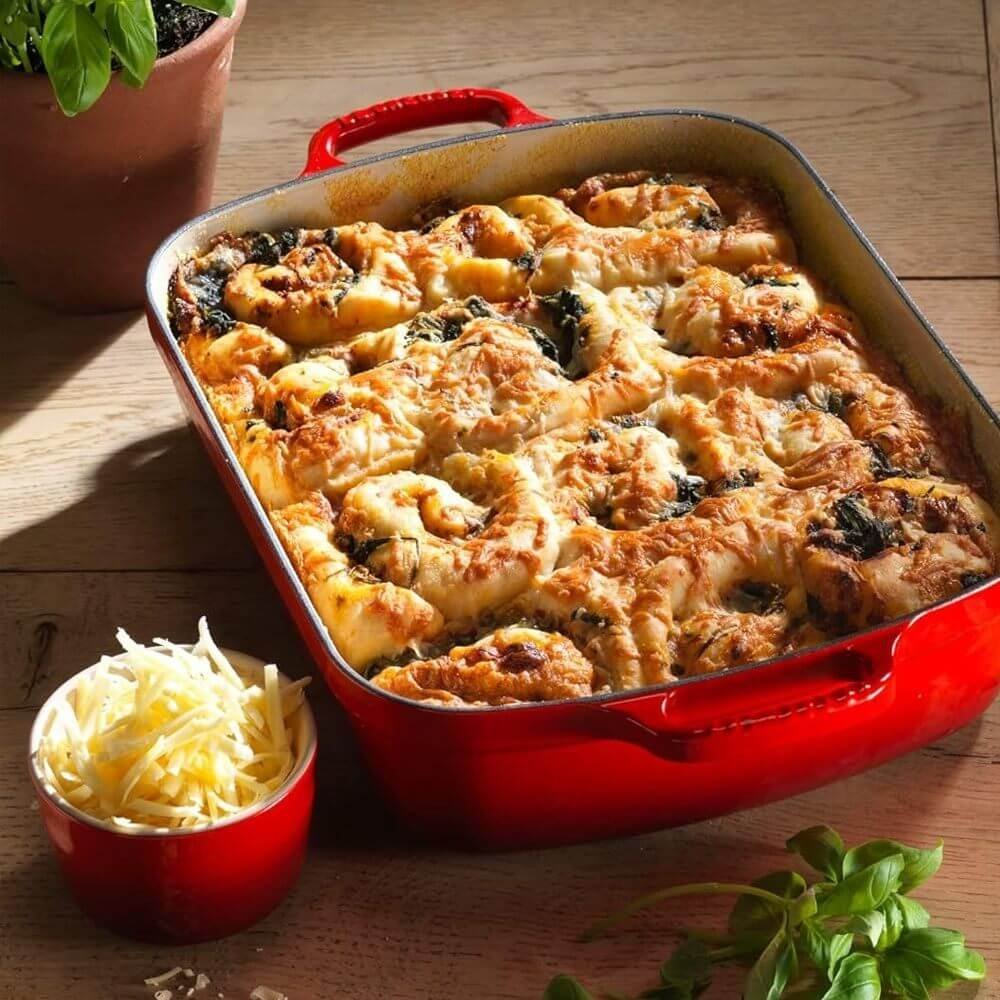 Cast Iron Rectangular Roasting Pan with Durable Enamel Interior