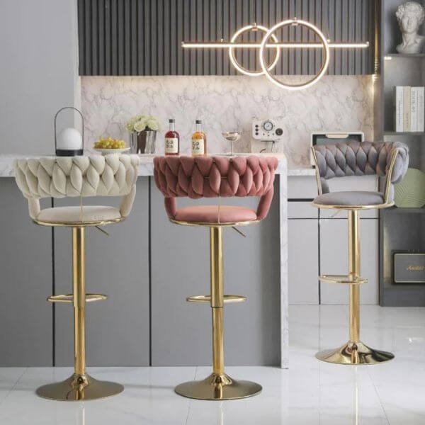 Velvet Swivel Luxury Bar Stool