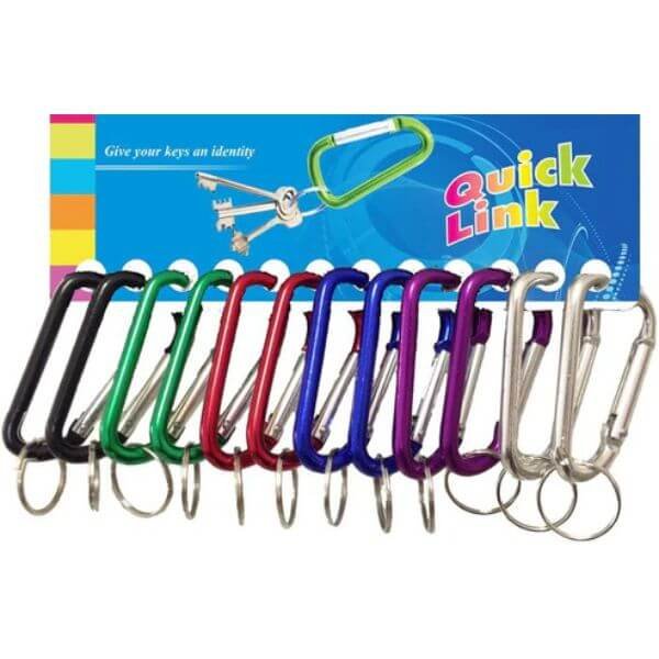 12pcs Aluminum Keychain Hooks 6.5cm