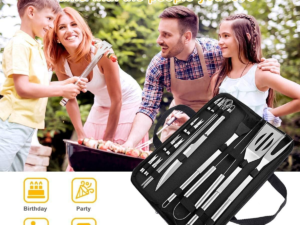 18 Piece Stainless Steel Barbecue Portable Grill Tools Set