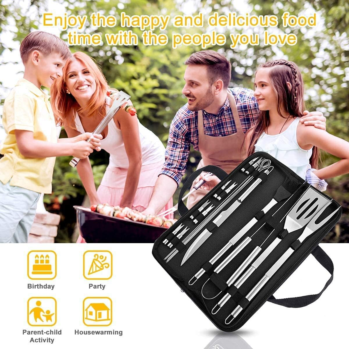 18 Piece Stainless Steel Barbecue Portable Grill Tools Set