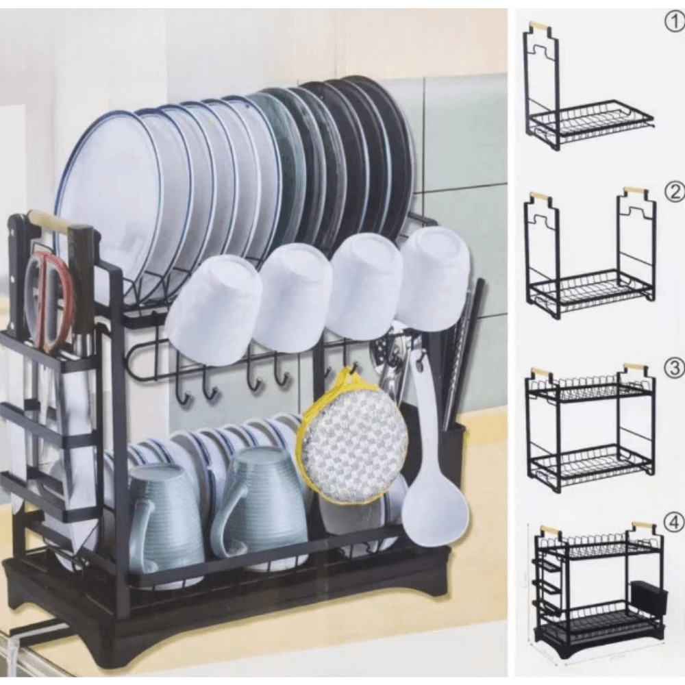 2 Tier Dish Drainer Rack with Drip Tray 2 Tier Dish Drainer Rack with Drip Tray