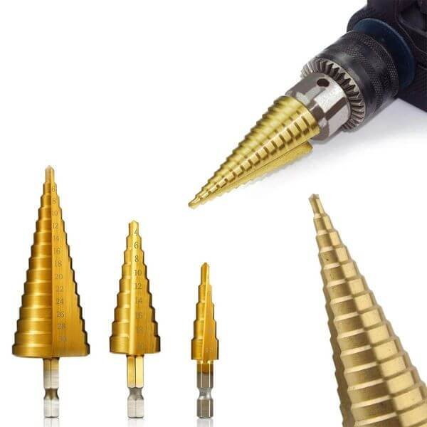 3 Piece High Speed Steel Step Drill Set 3 Piece High Speed Steel Step Drill Set