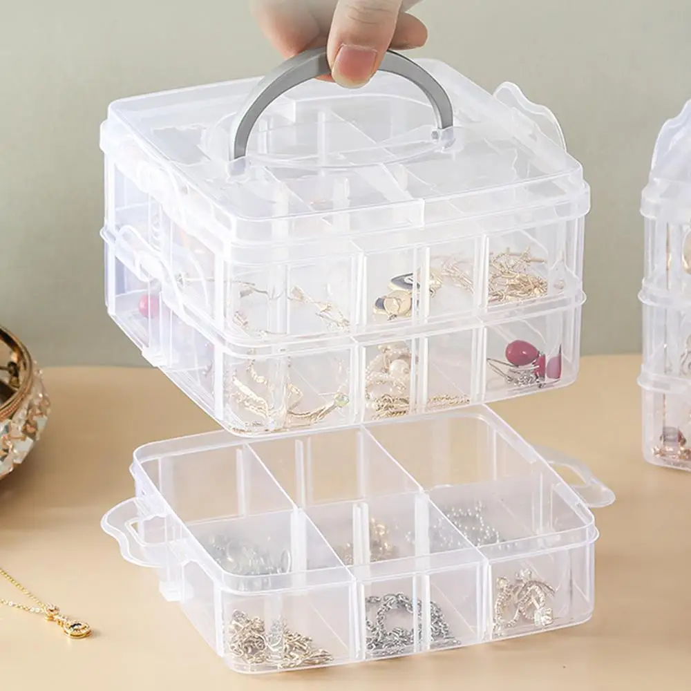 3 Tier Transparent Stackable Storage Box Organizer