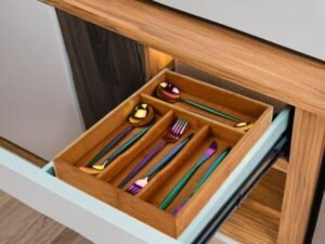4 Compartment Bamboo Drawer Organizer